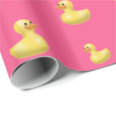 Personalisiertes rosa Gummiente Geschenkpapier (Rolleneckpunkt)