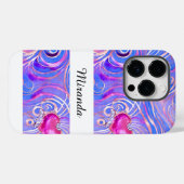 Personalisiertes Rosa Heart iPhone 14 Pro Fall Case-Mate iPhone Hülle (Rückseite (Horizontal))