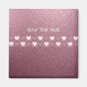 Personalisiertes Rosa Herz-Button Magnet (Vorne)