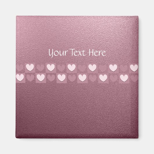 Personalisiertes Rosa Herz-Button Magnet (Vorne)