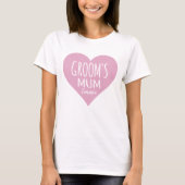 Personalisiertes Rosa Herz-Groom-Mama-Hochzeitsfes T-Shirt (Vorderseite)