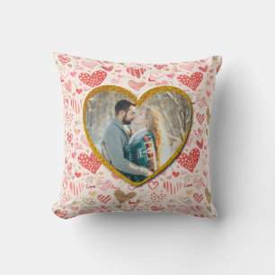 Personalisiertes Rosa-Herzen Valentinstag-Geschenk Kissen