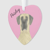 Personalisiertes rosa Herzklopfen Maskierte große  Ornament (Vorderseite)