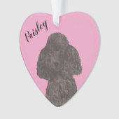 Personalisiertes rosa Herzklopfen Ornament (Vorderseite)