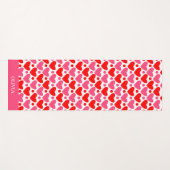 Personalisiertes rosa Herzmuster Yogamatte (Vorderseite (Horizontal))
