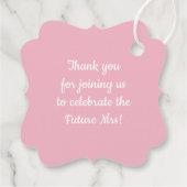 Personalisiertes Rosa Hochzeitssemble Brautparty Geschenkanhänger (Rückseite)