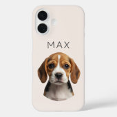 Personalisiertes rosa Hundefoto & Name Case-Mate iPhone Hülle (Rückseite)