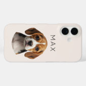 Personalisiertes rosa Hundefoto & Name Case-Mate iPhone Hülle (Rückseite (Horizontal))