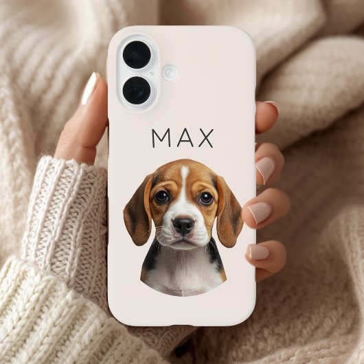 Personalisiertes rosa Hundefoto & Name Case-Mate iPhone Hülle