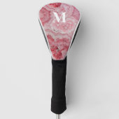 Personalisiertes rosa Initial-Monogramm Golf Headcover (Vorderseite)