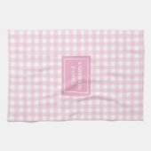 Personalisiertes rosa kariertes Handtuch - stilvol (Horizontal)