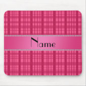 Personalisiertes rosa kariertes Namensmuster Mousepad (Vorne)