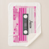 Personalisiertes rosa Kassettenband mit Wasserfarb Sherpadecke (Vorderseite)