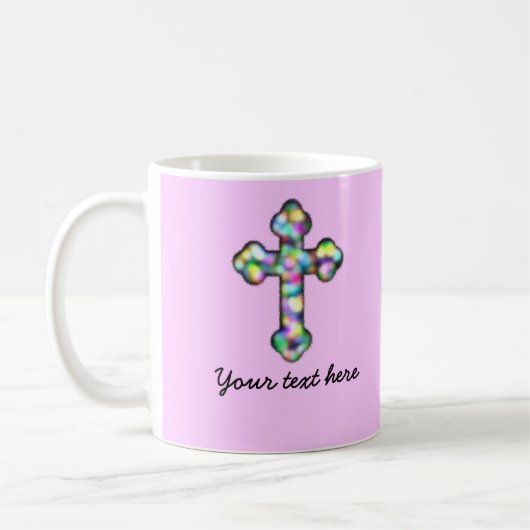 Personalisiertes rosa Kreuz Kaffeetasse (Links)
