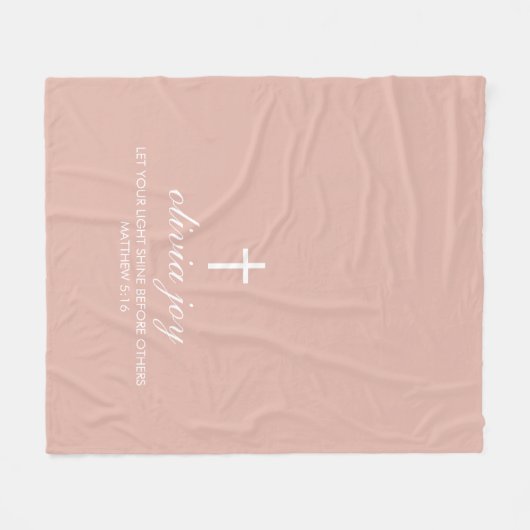 Personalisiertes Rosa Kreuz Vliesschwarz Fleecedecke (Vorderseite (Horizontal))