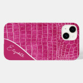 Personalisiertes, rosa Krokodil Case-Mate iPhone Hülle (Rückseite (Horizontal))