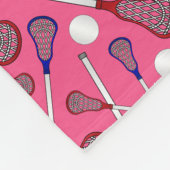 Personalisiertes rosa Lacrossemuster Fleecedecke (Ecke)