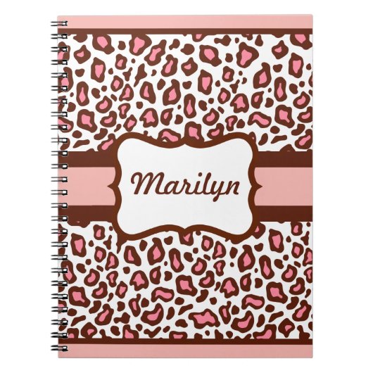 Personalisiertes rosa Leopard Notebook Journal-Ges Notizblock (Vorderseite)