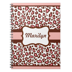 Personalisiertes rosa Leopard-Tagebuch-Geschenk Notizblock