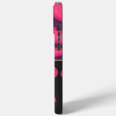 Personalisiertes rosa Lila schwarzes Damaskusmuste Case-Mate iPhone Hülle (Rückseite / Links)