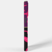 Personalisiertes rosa Lila schwarzes Damaskusmuste Case-Mate iPhone Hülle (Rückseite / Rechts)