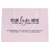 Personalisiertes Rosa-Logo Große Geschenktüte (Vorderseite)