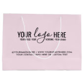 Personalisiertes Rosa-Logo Große Geschenktüte (Rückseite)