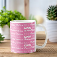 Personalisiertes rosa Mädchen-Namens-Collage süß