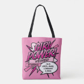 Personalisiertes Rosa MÄDCHEN POWER Girls Wochenen Tasche (Rückseite)