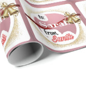 Personalisiertes Rosa mädchenhaft aus Weihnachten Geschenkpapier (Rolleneckpunkt)