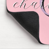 Personalisiertes rosa Monogramm Anfangsbuchstabe u Mousepad (Ecke)