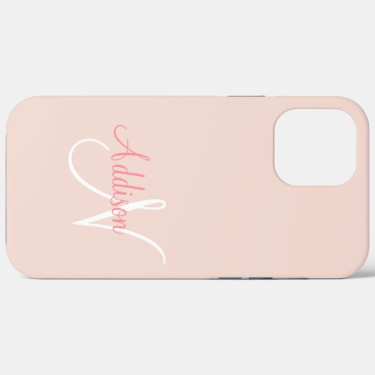 Personalisiertes Rosa Monogramm Case-Mate iPhone Hülle (Rückseite (Horizontal))