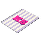Personalisiertes rosa Monogramm, individuelle Init Notizblock (Linke Seite)