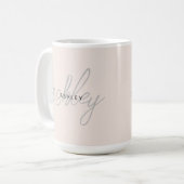 Personalisiertes Rosa Monogramm Kaffeetasse (Vorderseite Links)