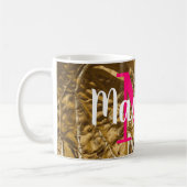 Personalisiertes rosa Monogramm Kaffeetasse (Links)