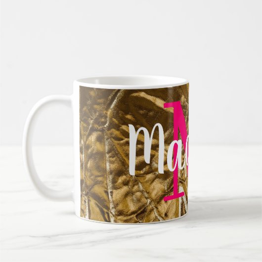Personalisiertes rosa Monogramm Kaffeetasse (Links)