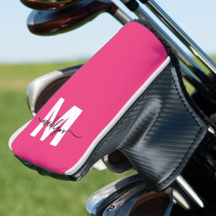 Personalisiertes rosa Monogramm Name Golf Headcover
