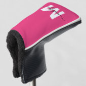 Personalisiertes rosa Monogramm Name Golf Headcover (3/4 Vorderseite)
