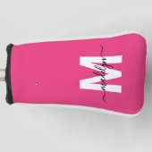 Personalisiertes rosa Monogramm Name Golf Headcover (Vorderseite)