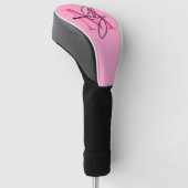 Personalisiertes rosa Monogramm Name Golf Headcover (angewinkelt)
