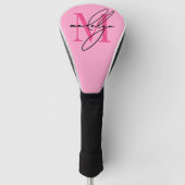 Personalisiertes rosa Monogramm Name Golf Headcover (Vorderseite)