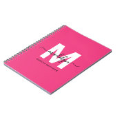 Personalisiertes rosa Monogramm Notizblock (Linke Seite)