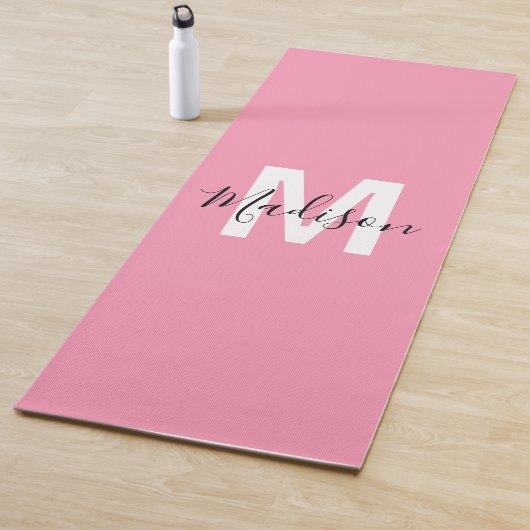 Personalisiertes rosa Monogramm Yogamatte (Beispiel)
