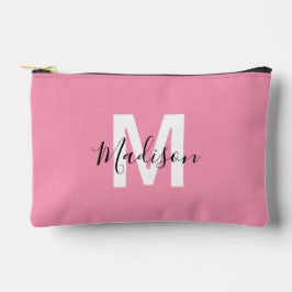 Personalisiertes rosa Monogramm Zubehörtasche