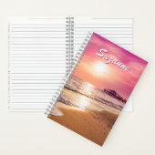 Personalisiertes rosa Ocean Sunset Spiral Notebook Notizblock (Innen)