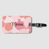 Personalisiertes rosa-orangefarbenes Molekül Gepäckanhänger (Vorderseite (Horizontal))
