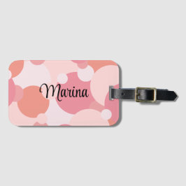 Personalisiertes rosa-orangefarbenes Molekül Gepäckanhänger