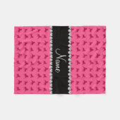 Personalisiertes rosa Pferdenamensmuster Fleecedecke (Vorderseite (Horizontal))