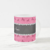 Personalisiertes rosa Pferdenamensmuster Mattglastasse (VorderseiteRechts)