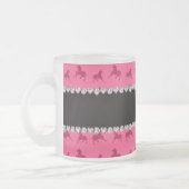 Personalisiertes rosa Pferdenamensmuster Mattglastasse (Links)
